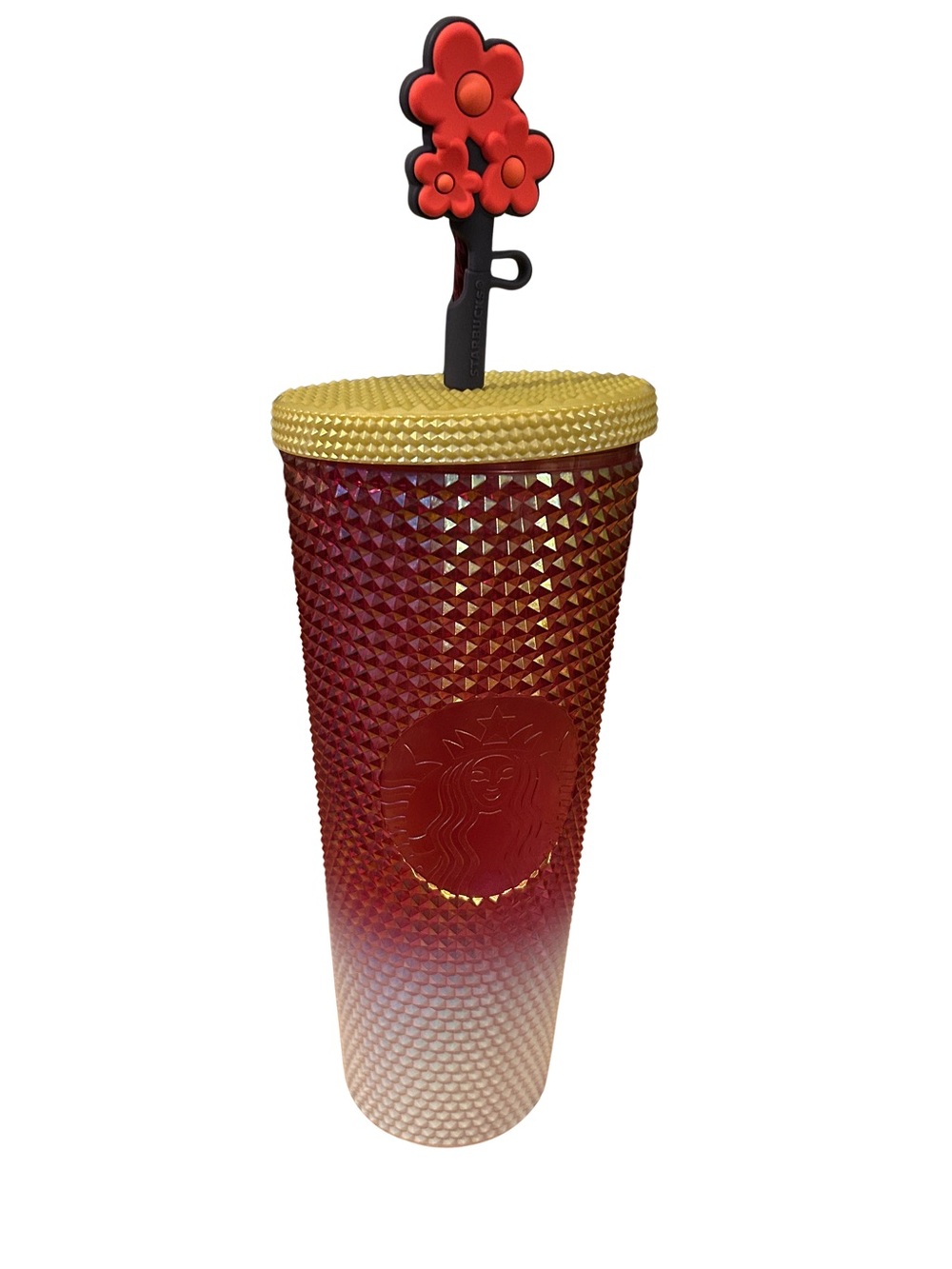 Starbucks 2024 Pearl Ruby White Gold Ombre Studded Tumbler (24 oz Venti size)